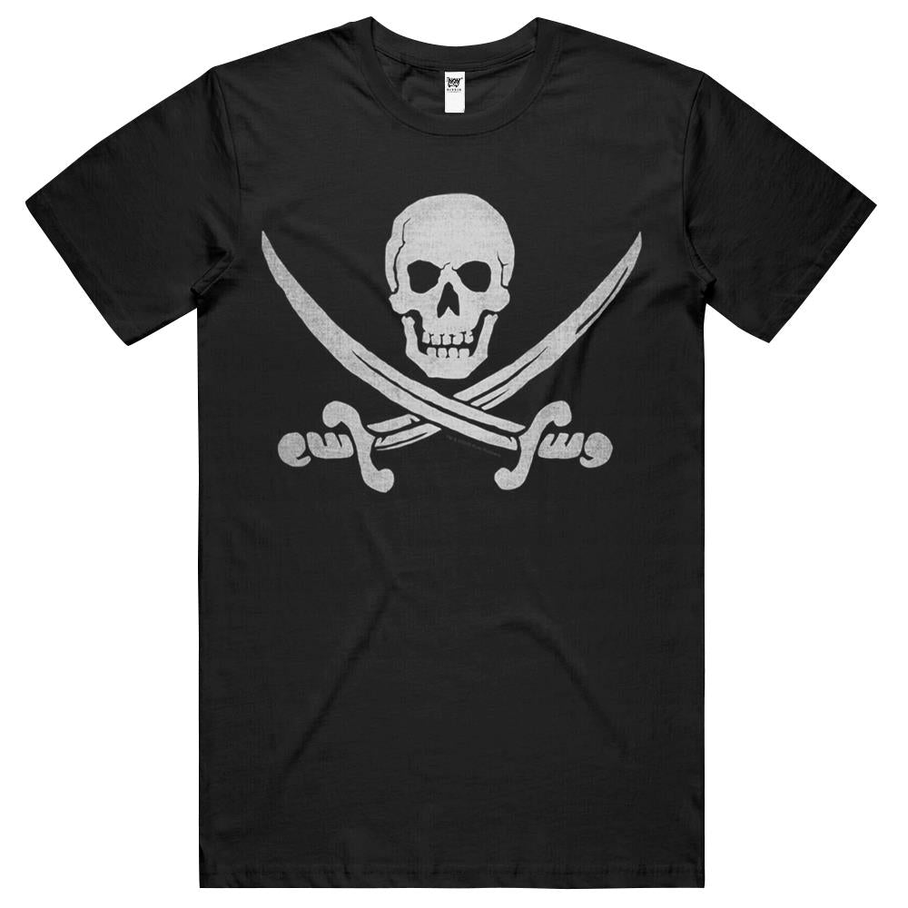 Jolly Roger Skull And Cutlasses Distressed And Faded Pirate T Shirts ...