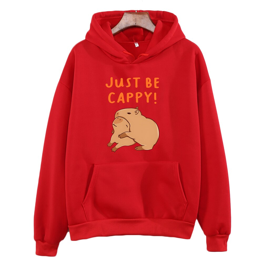 Capybara Just Be Cappy Hoodies Letter Print Sweatshirts baby boys clothes Autumn/Winter kids Clothes girl Cartoon Kawaii Graphic alx