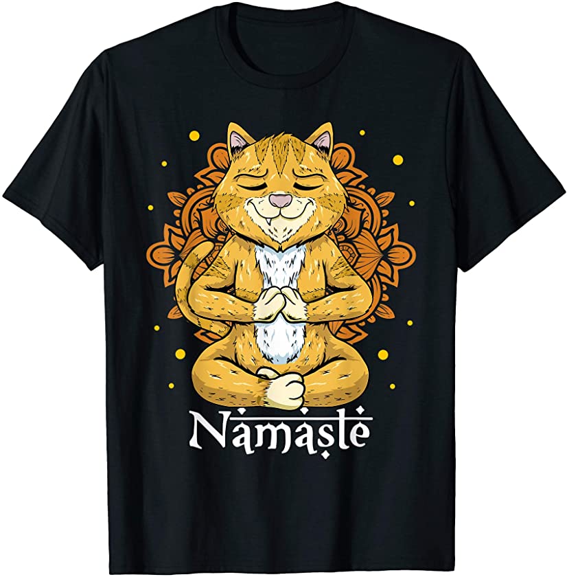 Cat Yoga Shirt Funny Kitten Lovers Gifts Namaste Yoga T-Shirt