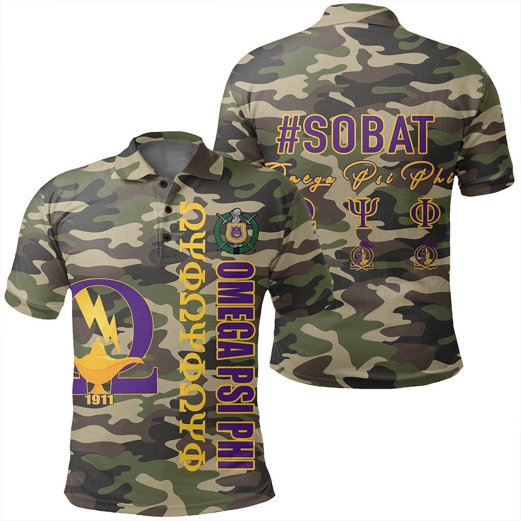 Fraternity Polo – Omega Psi Phi Camouflage Style Polo Shirt