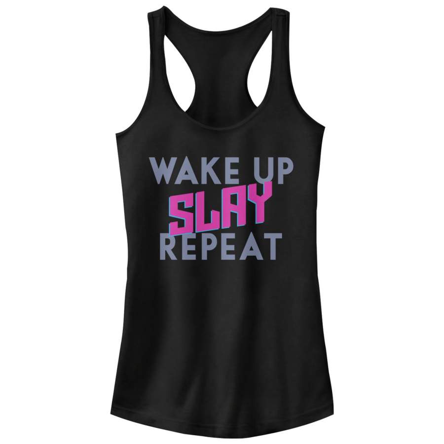 CHIN UP Junior’s Slay Repeat Racerback Tank Top