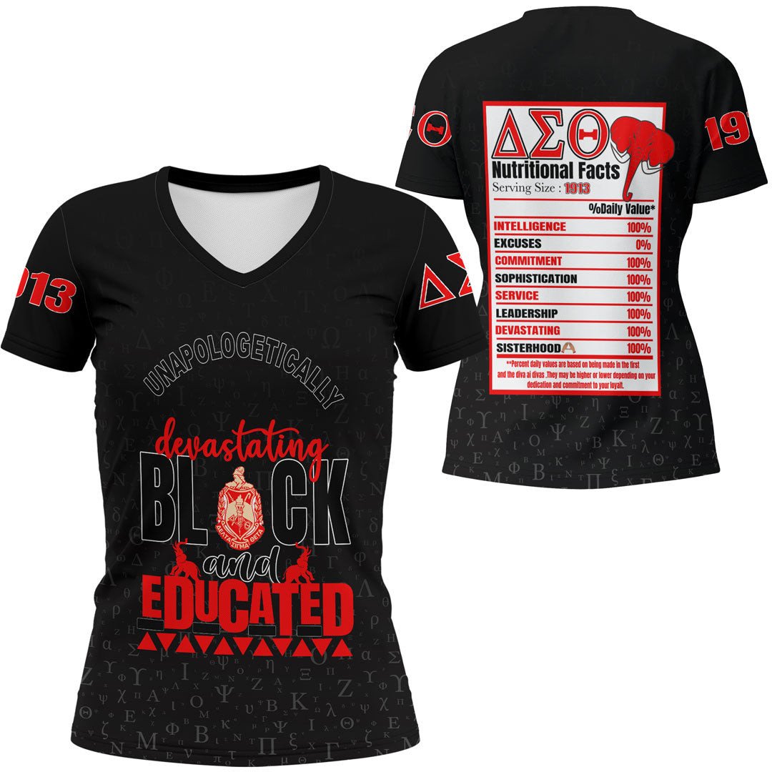 Wonder Print Shop Clothing – Delta Sigma Theta Rugby V-Neck T Shirt