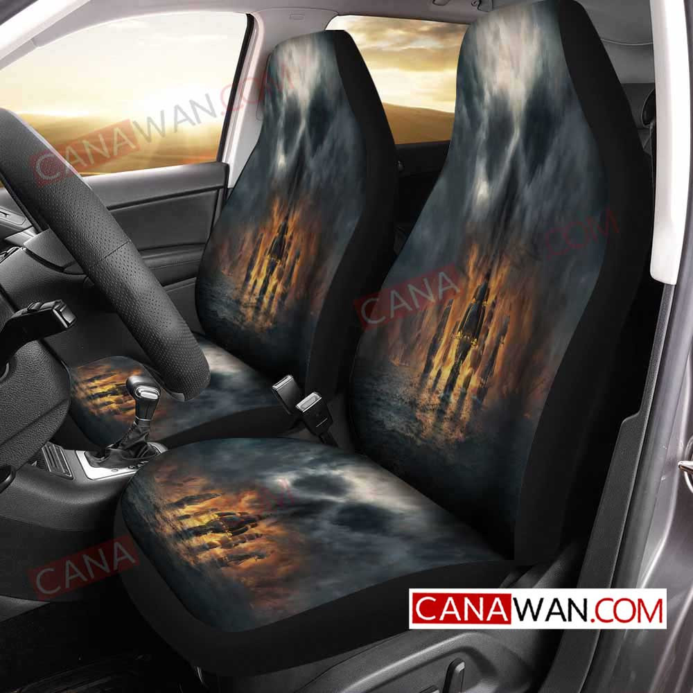 Western Conference Skull Art Style13 3D Customized Personalized Car Seat Cover