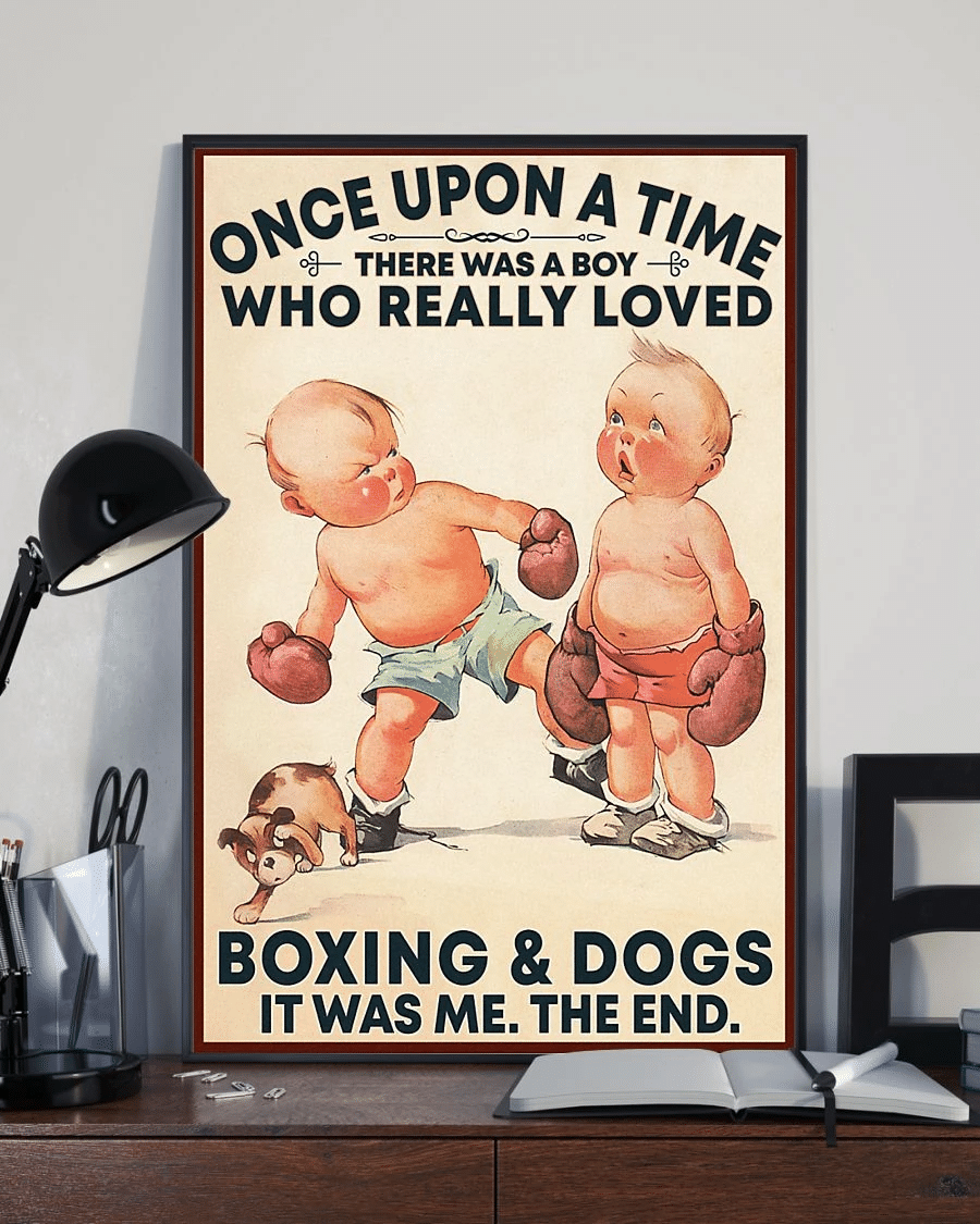 Boxing And Dogs Poster Canvas – Gifts For Dog Lover Puppies Home Decor Wall Art – Once Upon A Time Evg80219