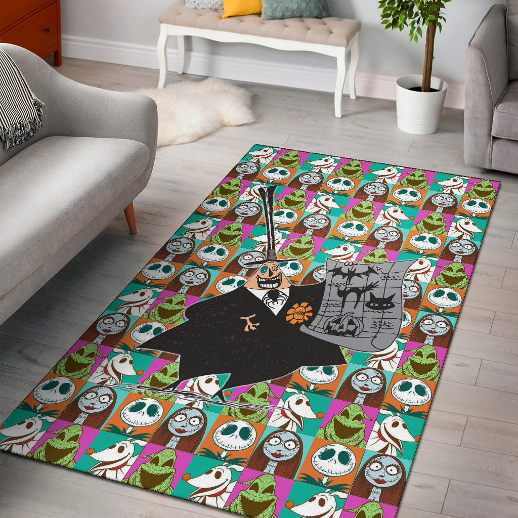 Halloween Area Rug | Tnbc Villains Oogie Boogie Lock Shock Barrel Jack Sally Patterns Rugs Home Decor