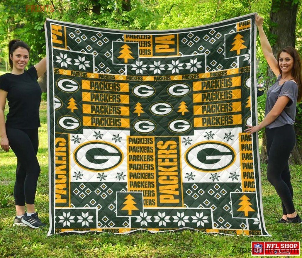 Green Bay Packers Christmas 3 D Printing Quilt Gift For Fan Football Lovers