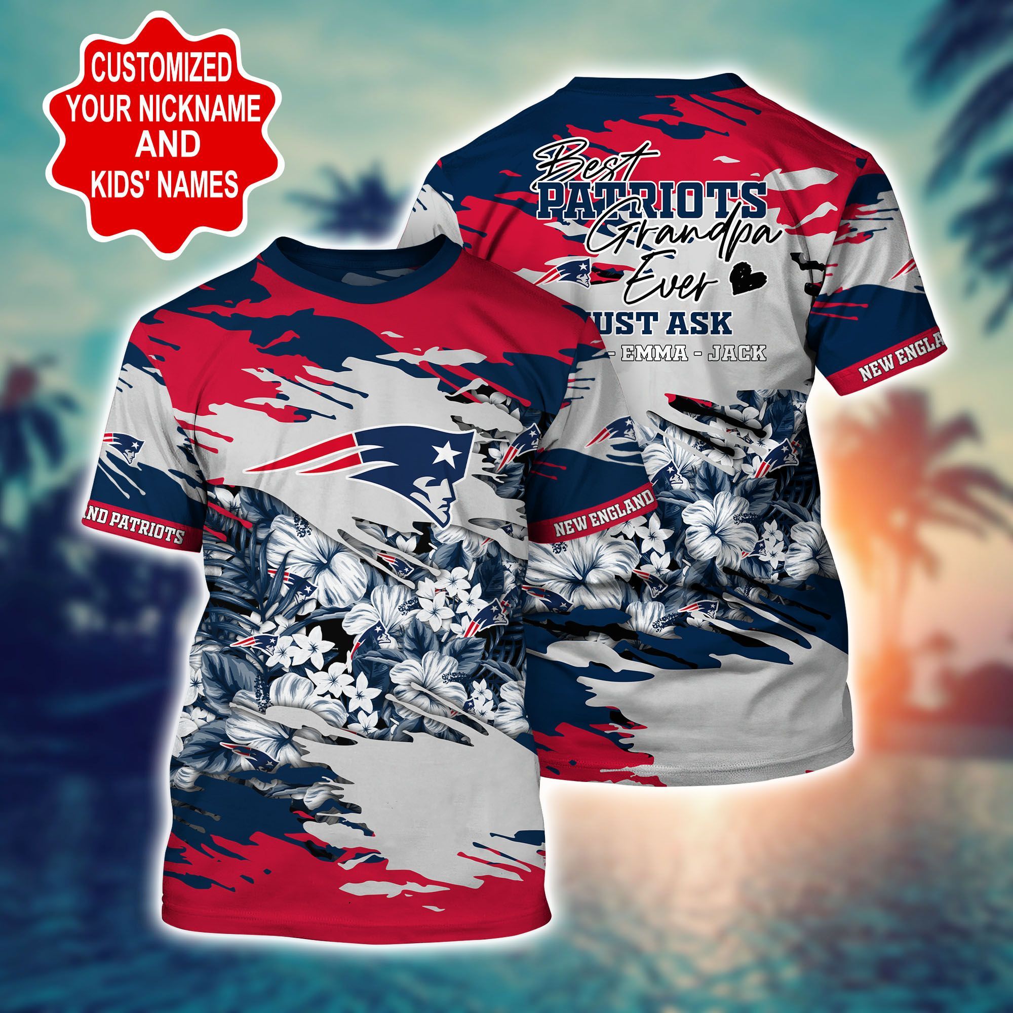 New England Patriots -Pesonalized Hawaii Shirt Short Style Hot Trending Summer