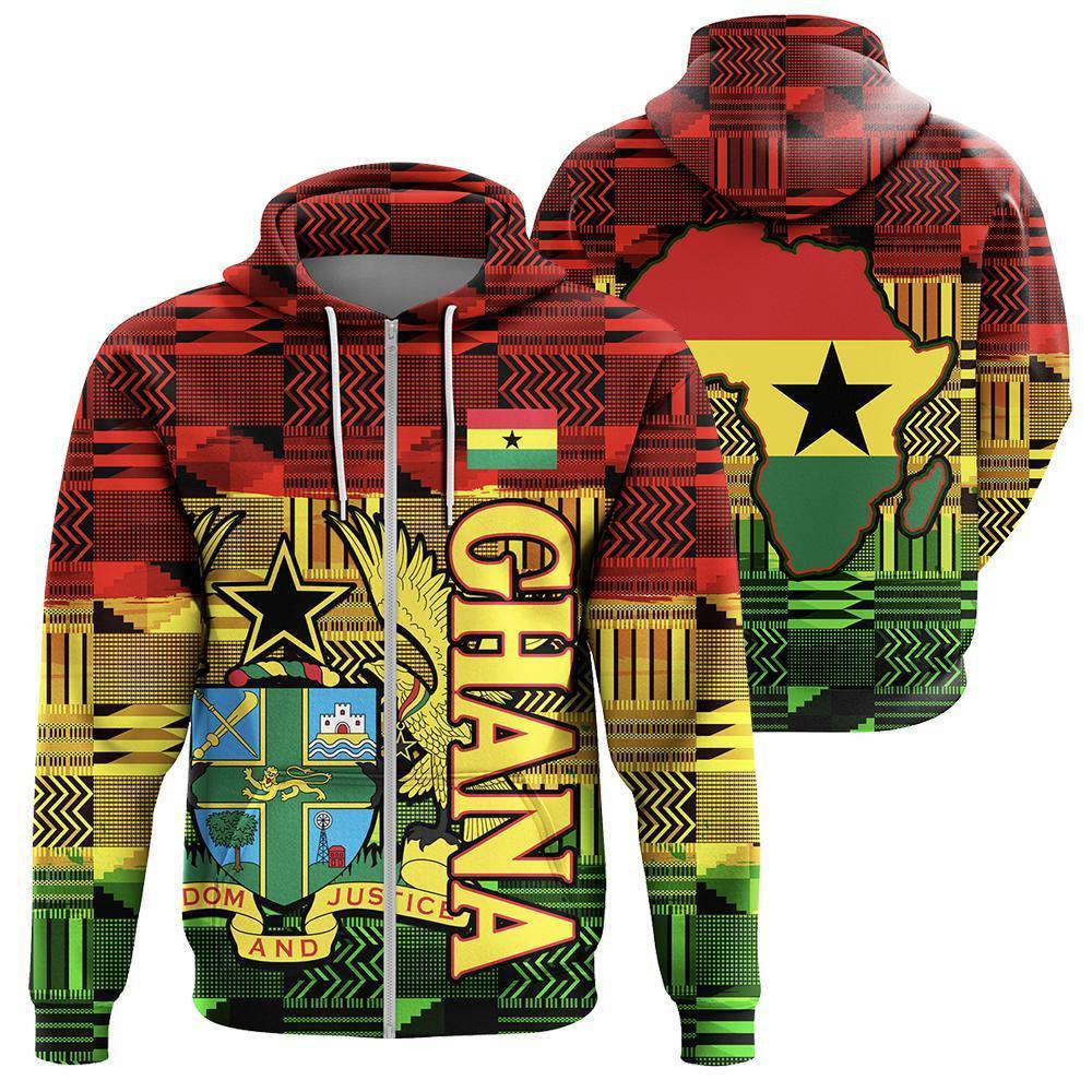 Greek Life Hoodie – Ghana Kente Zip Hoodie