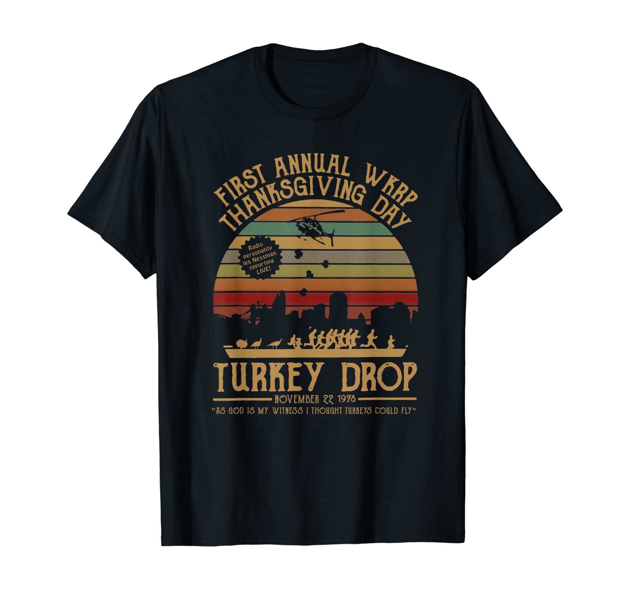 Funny Turkey Thanksgiving Day Shirt Wkrp-Turkey-Drop Vintage T-Shirt