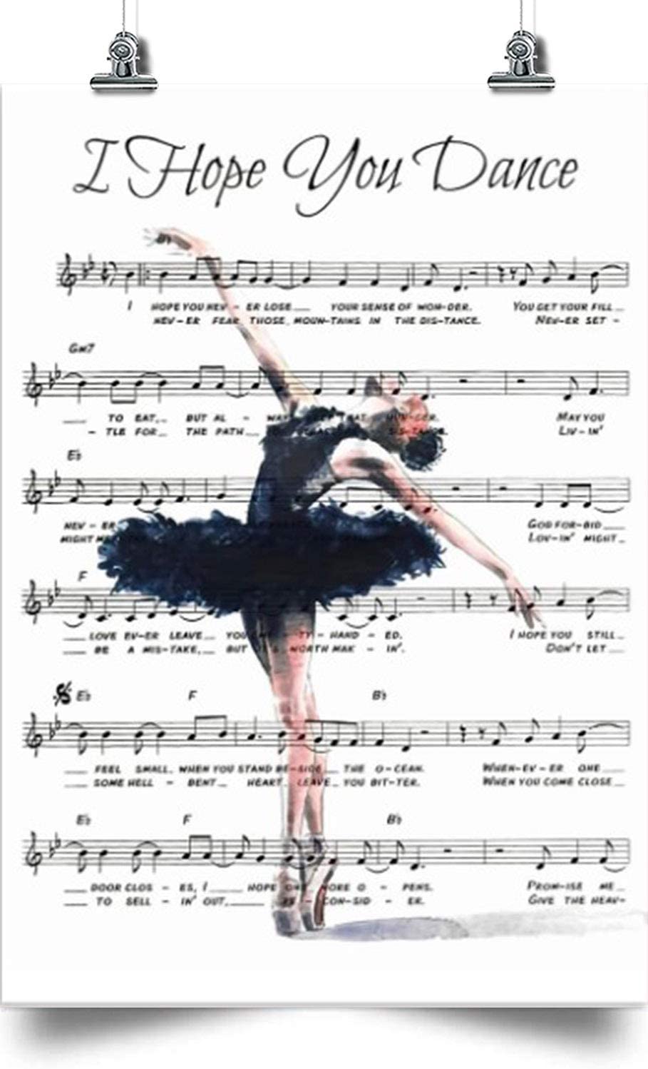 Ballet Vertical Poster-I Hope You Dance-Home Decoration Poster, Wall Poster, Home And Room Decoration, Gifts For Friends And Relatives, Souvenirs.