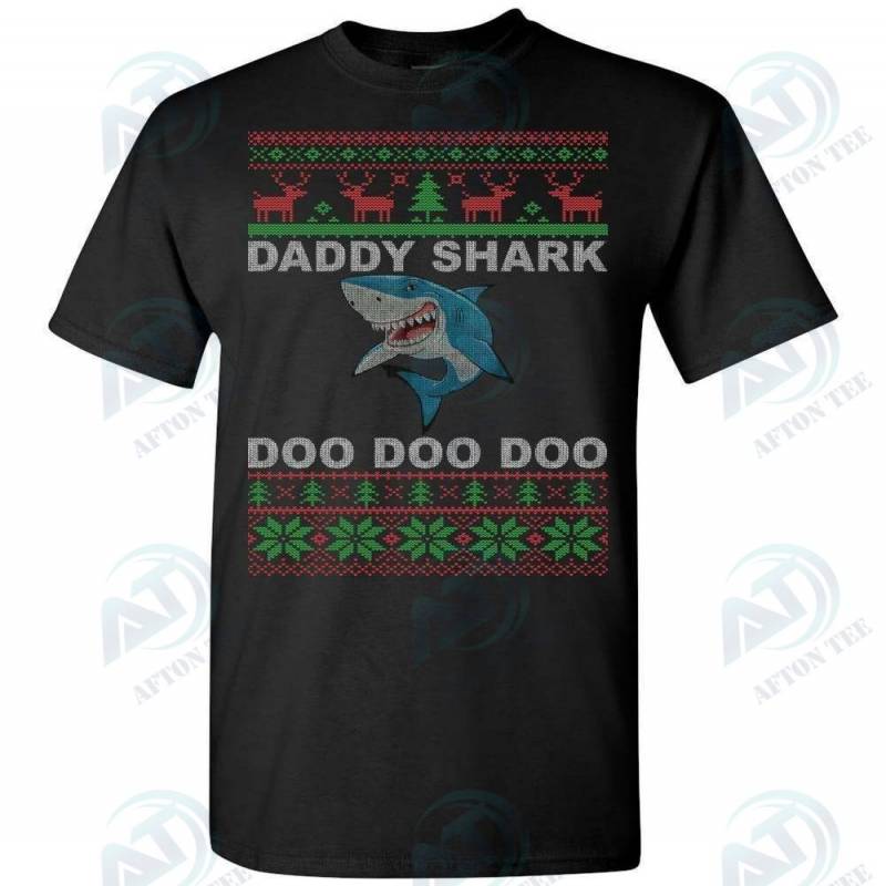 Daddy Shark Doo Doo Doo Christmas Ugly T-Shirt