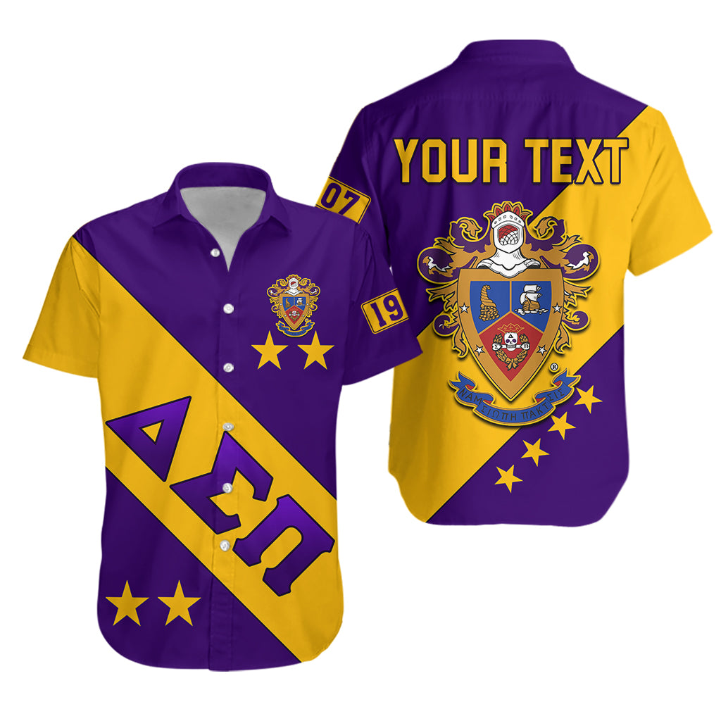 (Custom Personalised) Delta Sigma Pi Hawaiian Shirt Since 1907 Version Purple Lt13