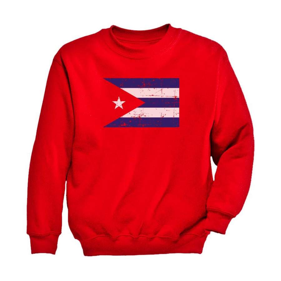 Cuba Flag – Vintage Retro Cuban Youth Kids Sweatshirt