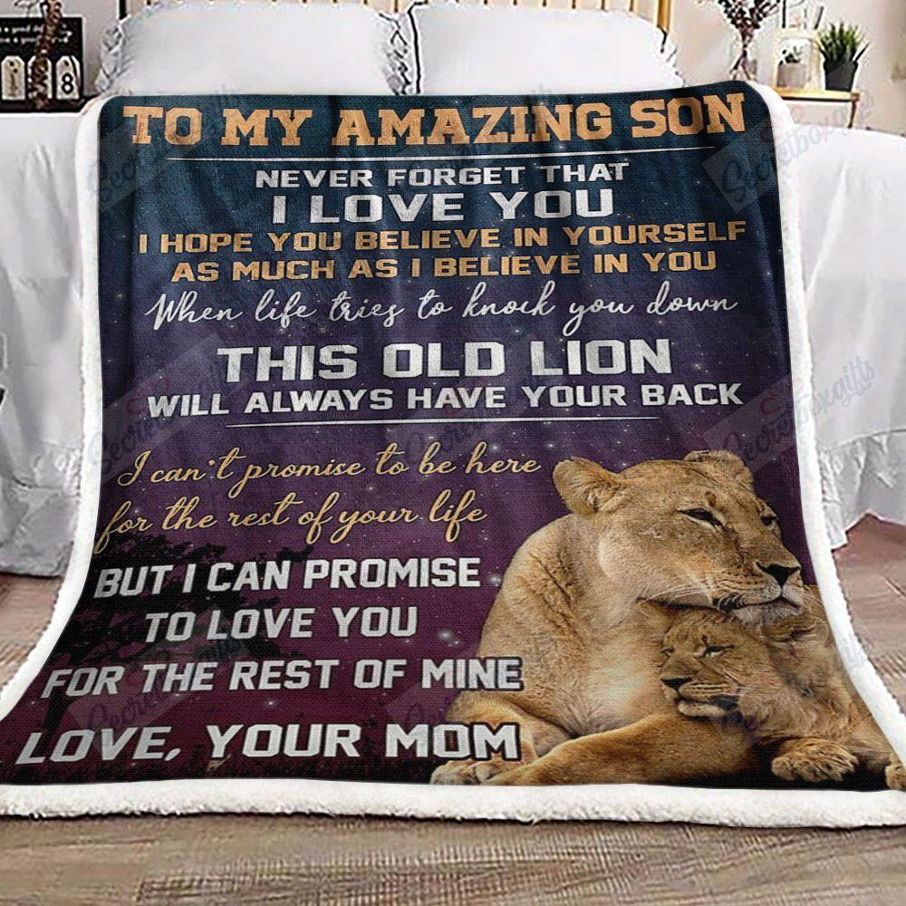 To My Amazing Son Lion Am2812317Cl Fleece Blanket