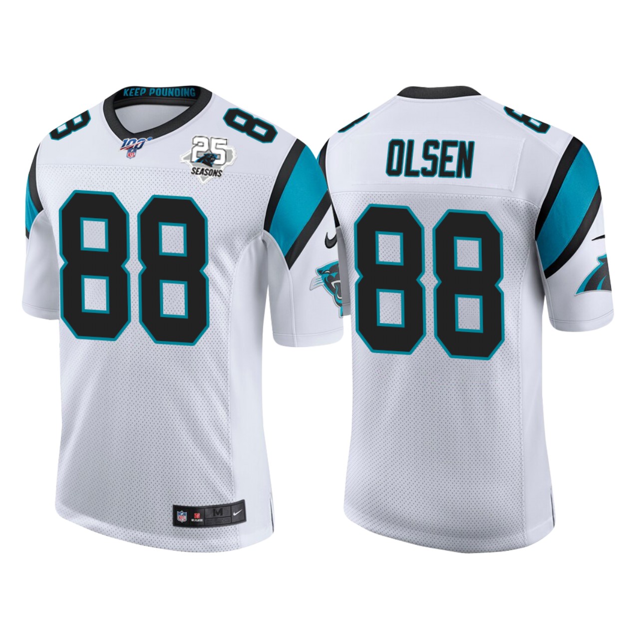 Carolina Panthers 25th Anniversary Greg Olsen White Vapor Limited Jersey