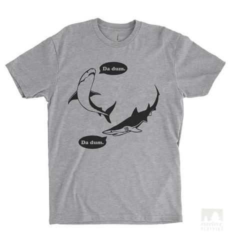 Da Dum Shark Heather Gray Shirt