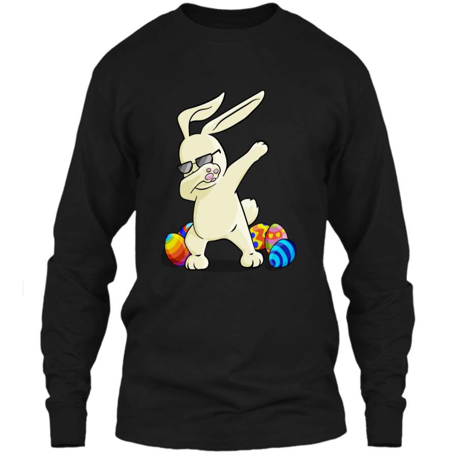 Dabbing Easter Bunny T-Shirt Bunny Happy Easter Shirt LS Ultra Cotton Tshirt