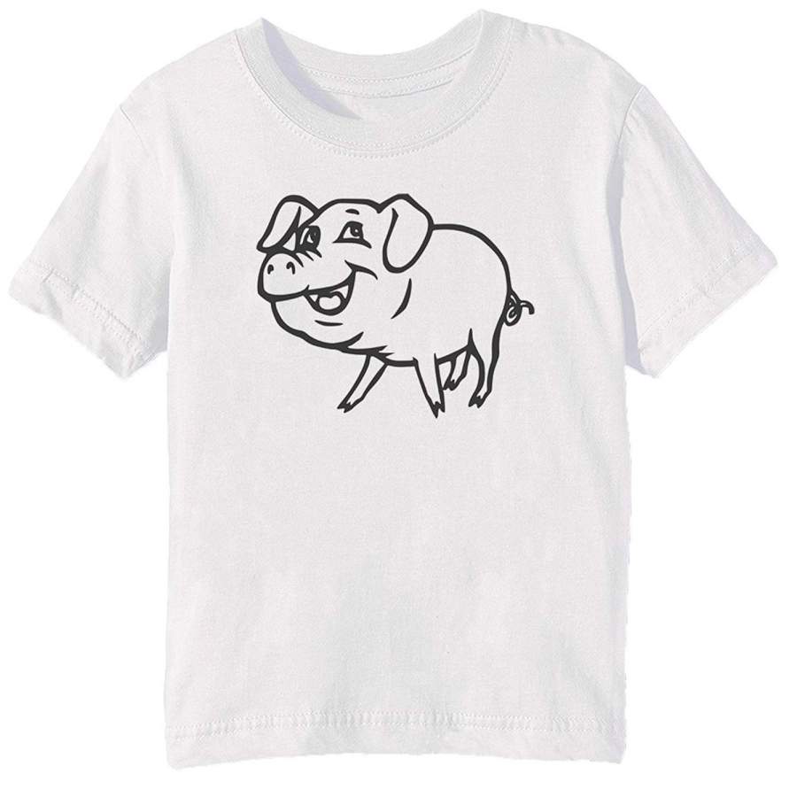 Summer T-Shirts,White Pig T-Shirt O-Neck Short Sleeved T Shirt Summer Fashion Loose Funny Tee Shirt For Men ,Men’S Fashion T-Shirt