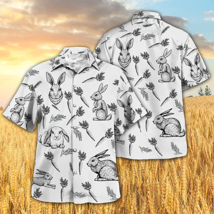 Rabbit Pattern All Over Printed 3D Hawaiian Shirt