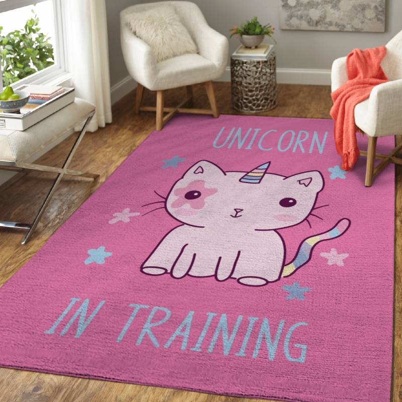 Unicorn In Training Pink – Animals Area Rug Carpet