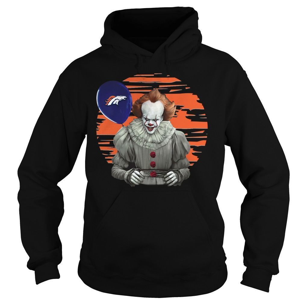 Denver Broncos Football Team Fans And Pennywise It The Clown Horror Movie Halloween Shirts