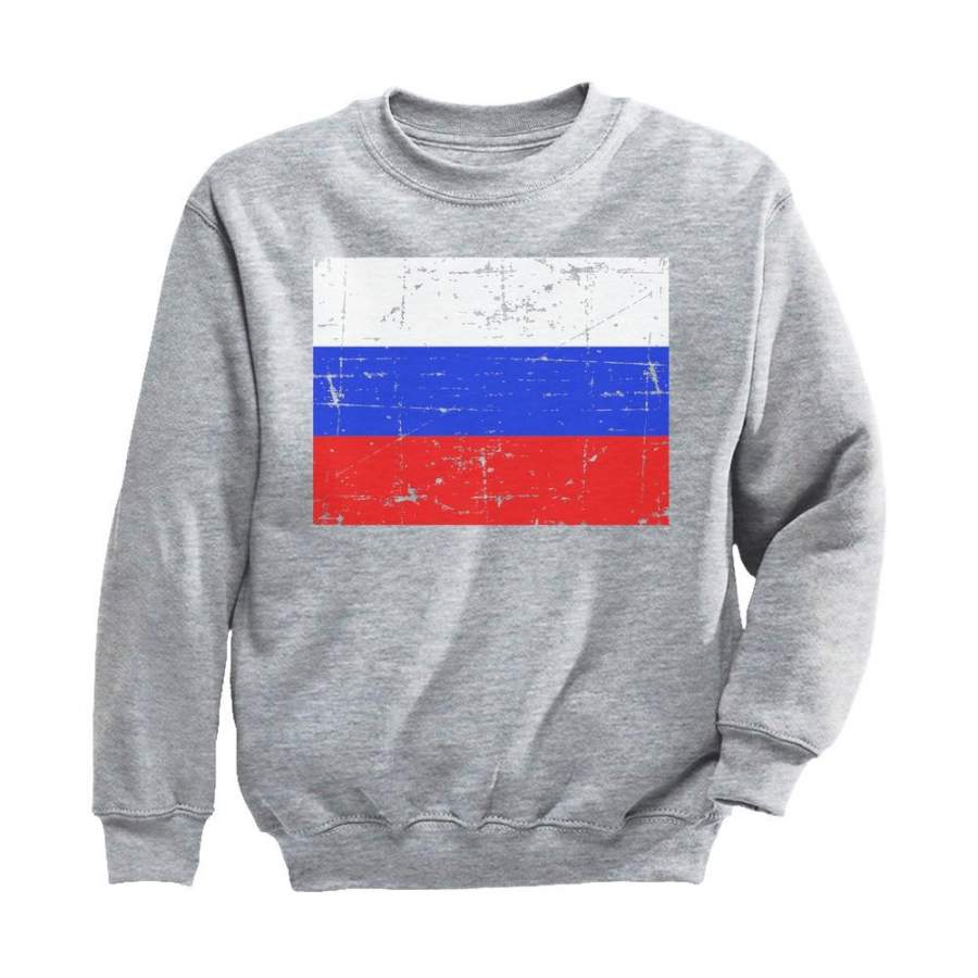 Vintage Russia Flag Youth Kids Sweatshirt