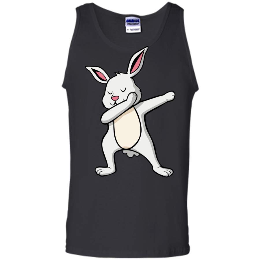 Dabbing Easter Bunny Shirts For Boys and Girls White Rabbit Tank Top