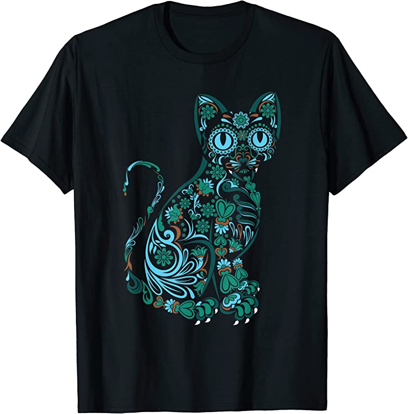 Cat Sugar Skull Earth Day Kitten Lover T-Shirt