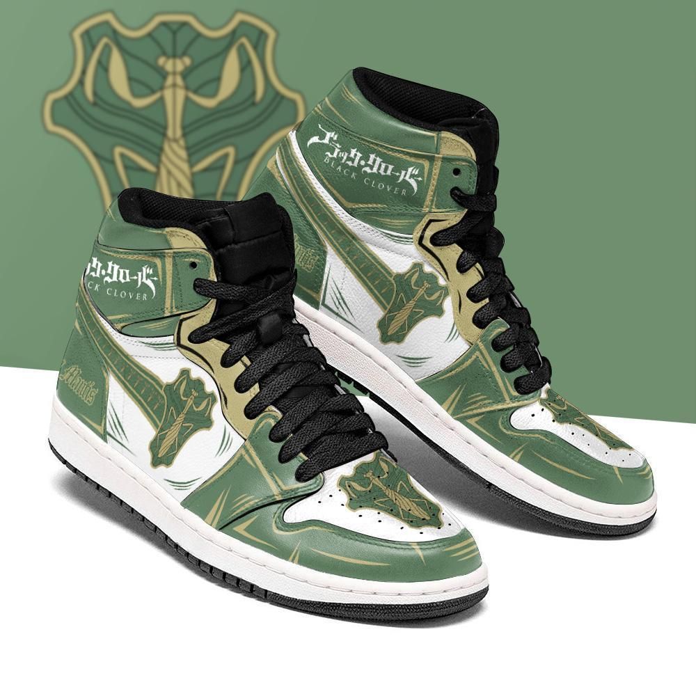 Green Mantis Magic Knight Black Clover Anime Air Jordan Shoes Sport Sneakers