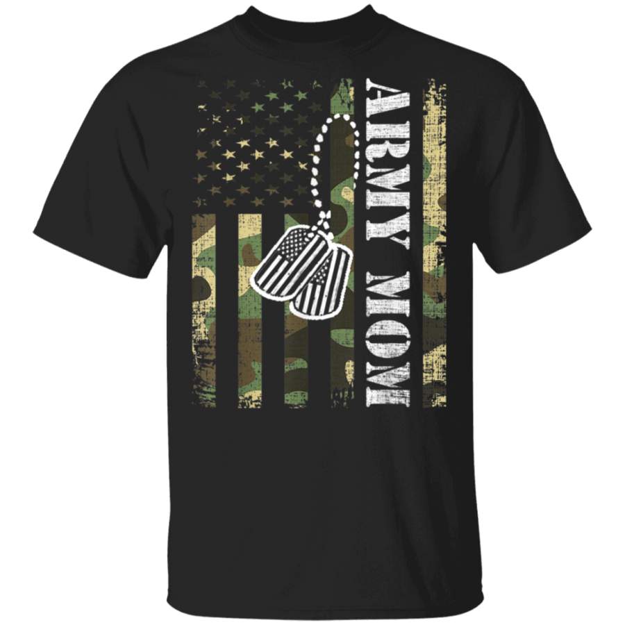 Vintage Army Mom American Flag Cool Veteran Day Gift TShirt