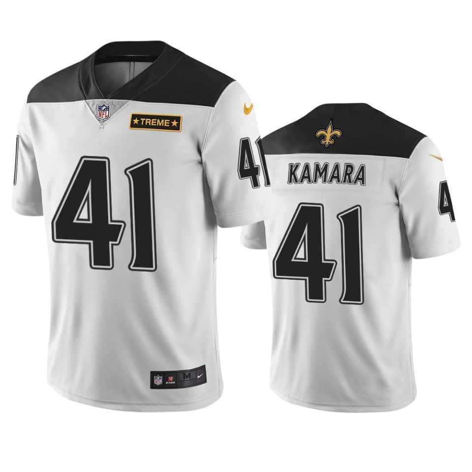 New Orleans Saints 41 Alvin Kamara Men Jersey White City Edition