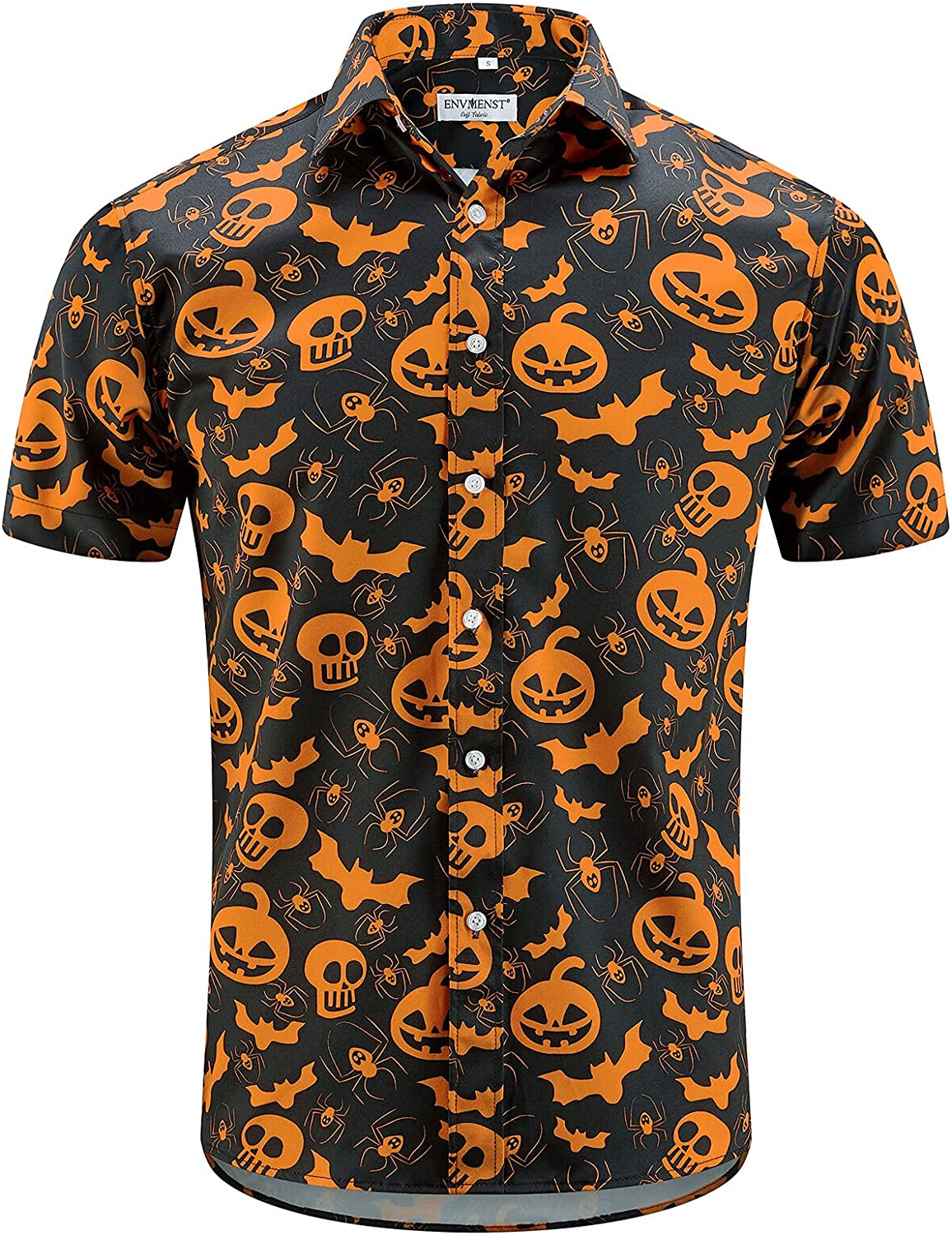 Halloween Shirt For Pumpkins Printed Casual Short Sleeve Hawaii Aloha Gift Ha66126