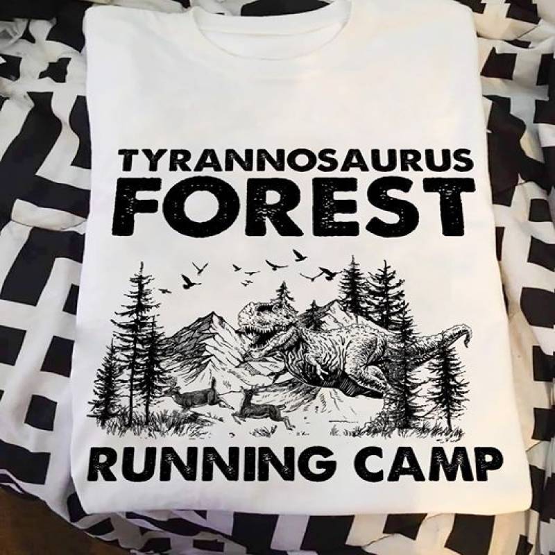 T-Rex Tyranosaurus Forest Running Camp Classic T-Shirt