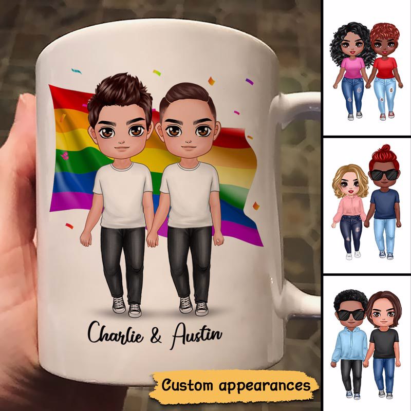 Lgbt Doll Couple Standing Personalized Mug