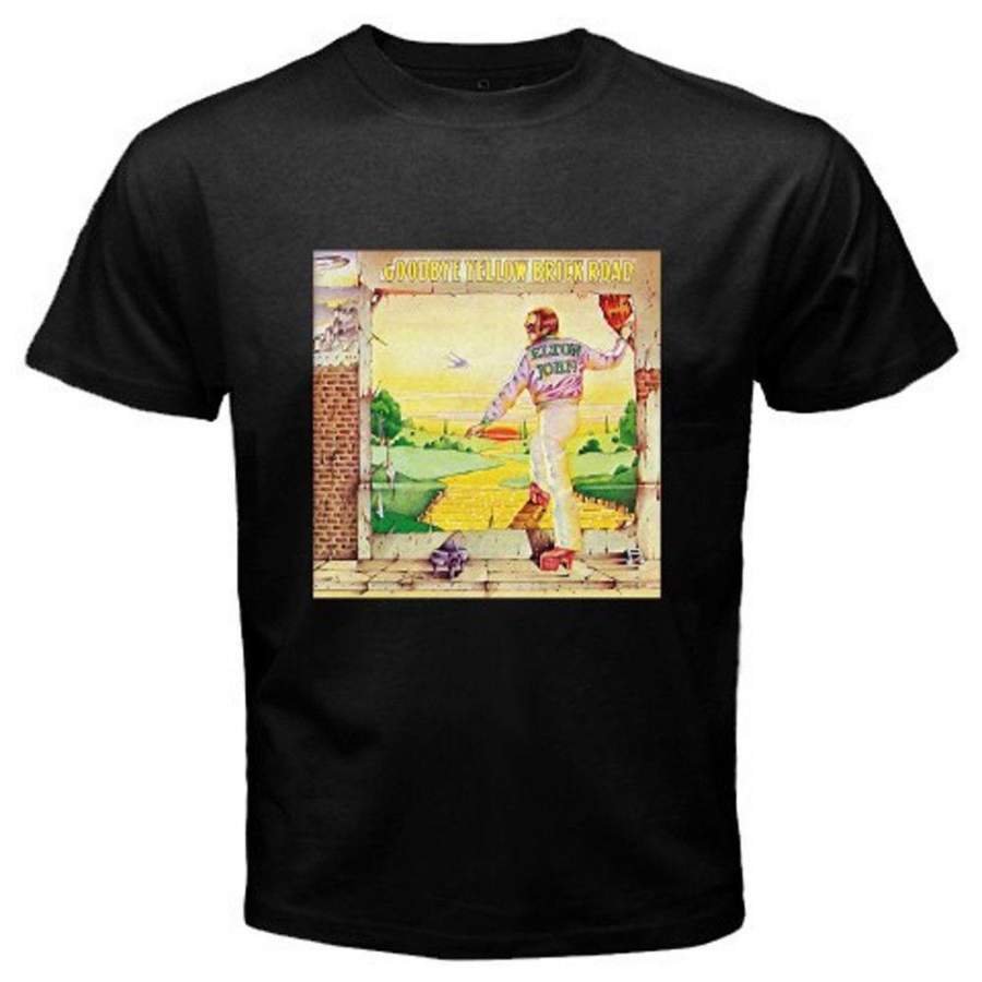 Elton John Goodbye Yellow Brick Road Black T-Shirt