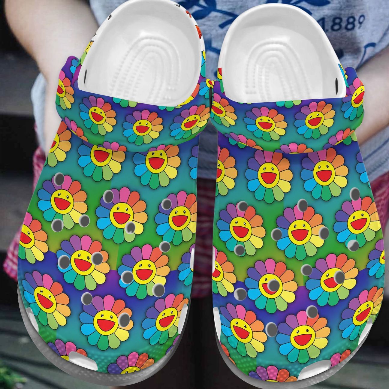 Hippie Flower Personalize Clog, Custom Name, Text, Fashion Style For Women, Men, Kid, Print 3D