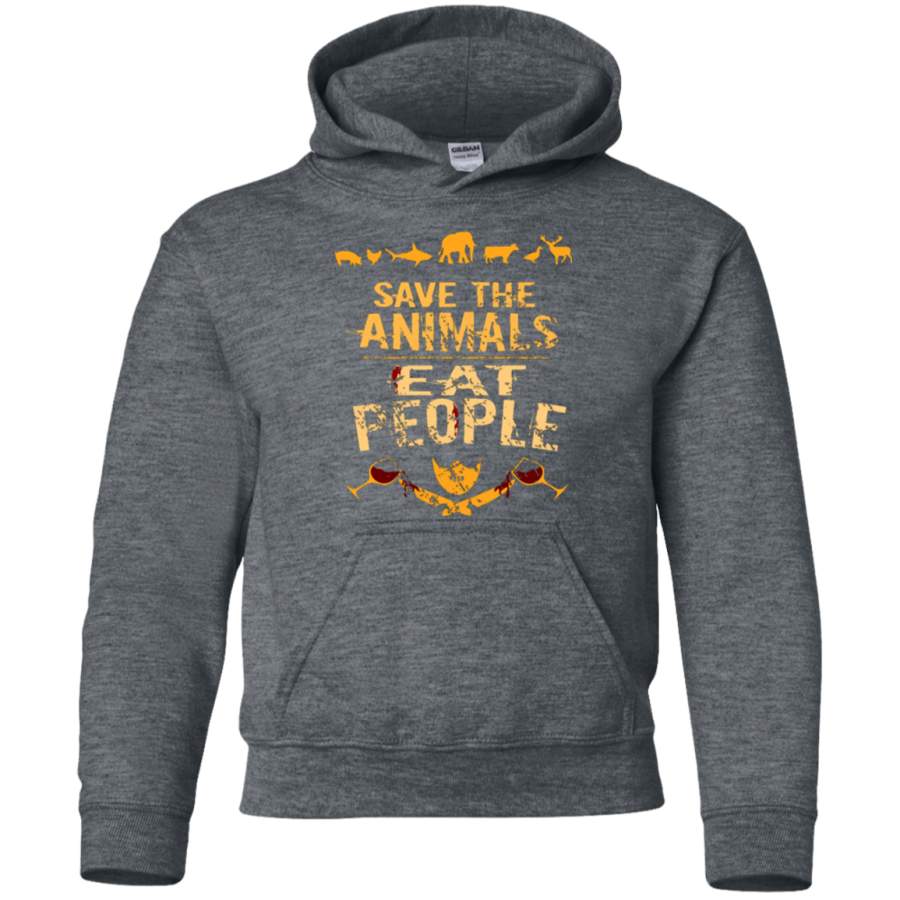 save the animals, EAT PEOPLE 4 Youth Pullover Hoodie