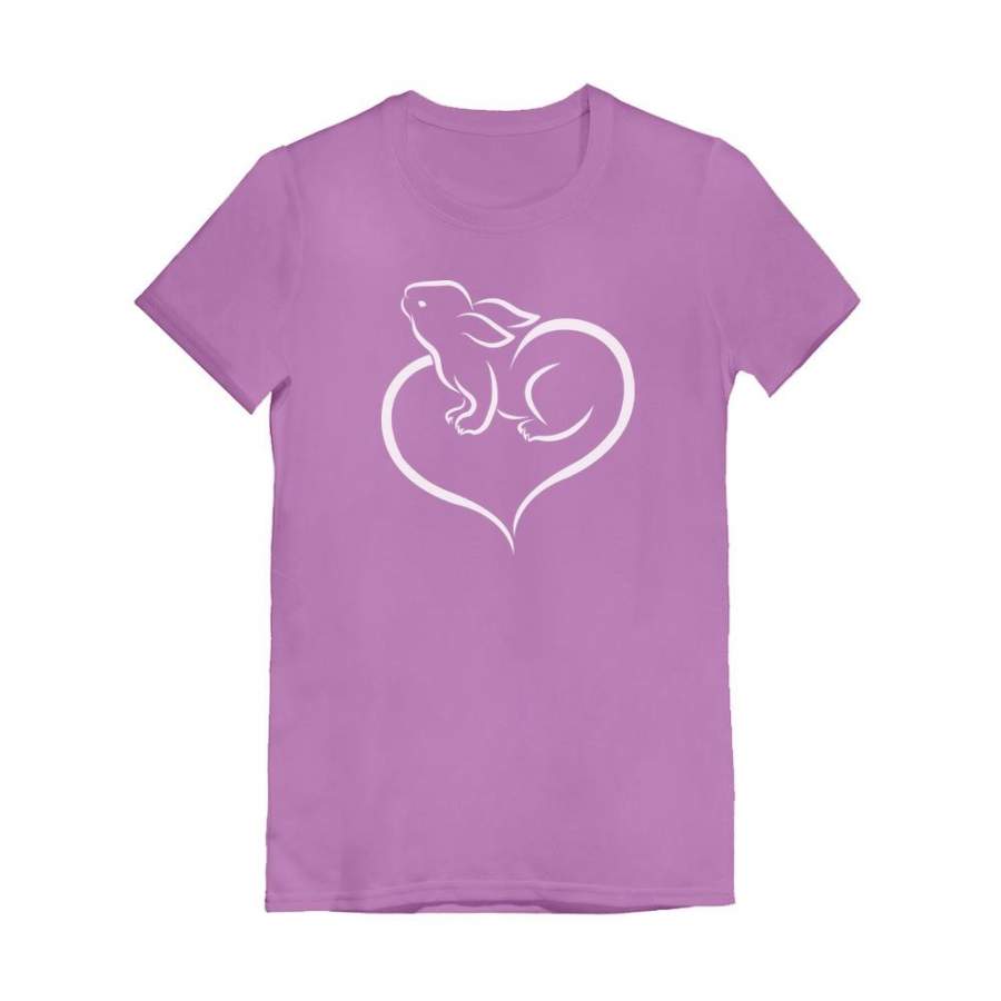 Love Heart Bunny Toddler Kids Girls’ Fitted T-Shirt