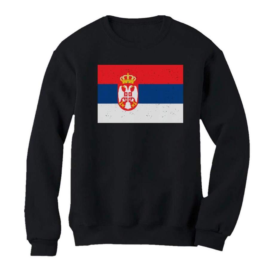 Vintage Serbia Flag Women Sweatshirt