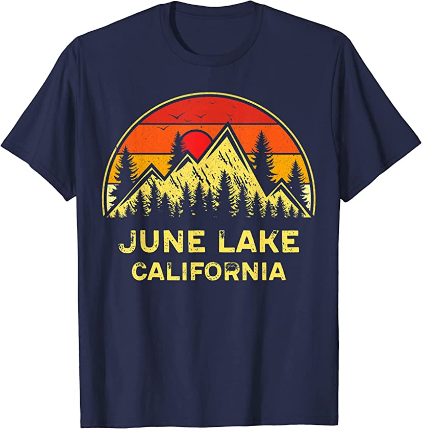 Vintage June Lake California CA Mountains Hiking Souvenir T-Shirt