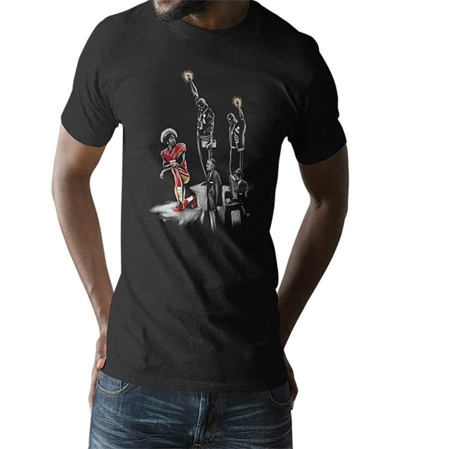 Fashion Men’S T Shirt Salute Colin Kaepernick & The 1968 Olympics  Black Lives Matter Black History Black T Shirt Men Funny T Shirt