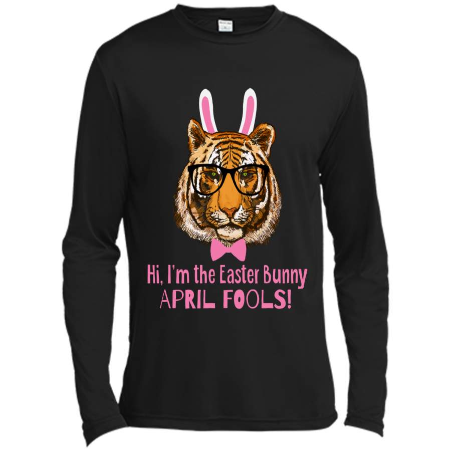 Easter Tiger Funny April Fools Easter Bunny Tee Shirt Long Sleeve Moisture Absorbing Shirt