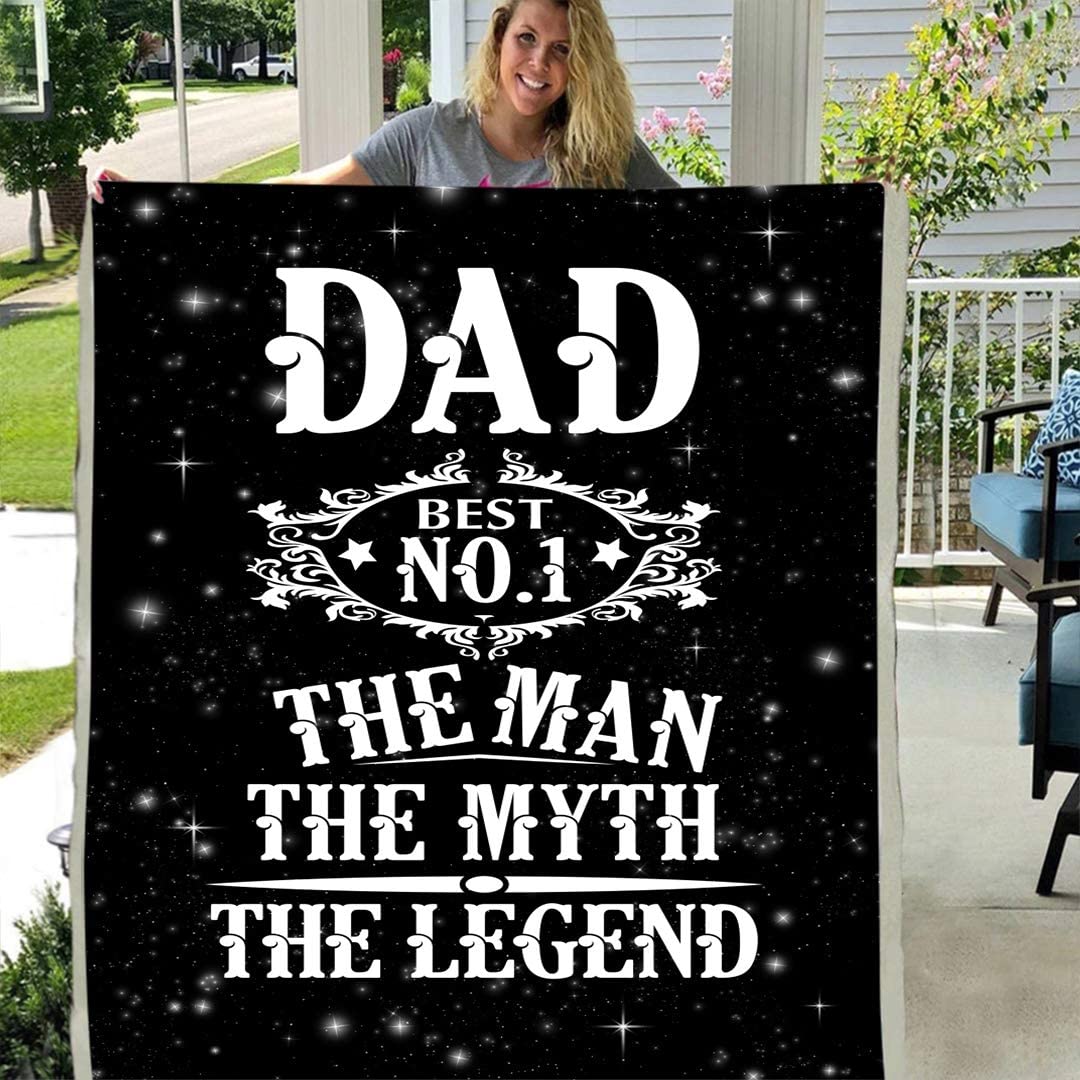 Dad the man the myth personalized custom 3d custom fleece photo blanket fan gift