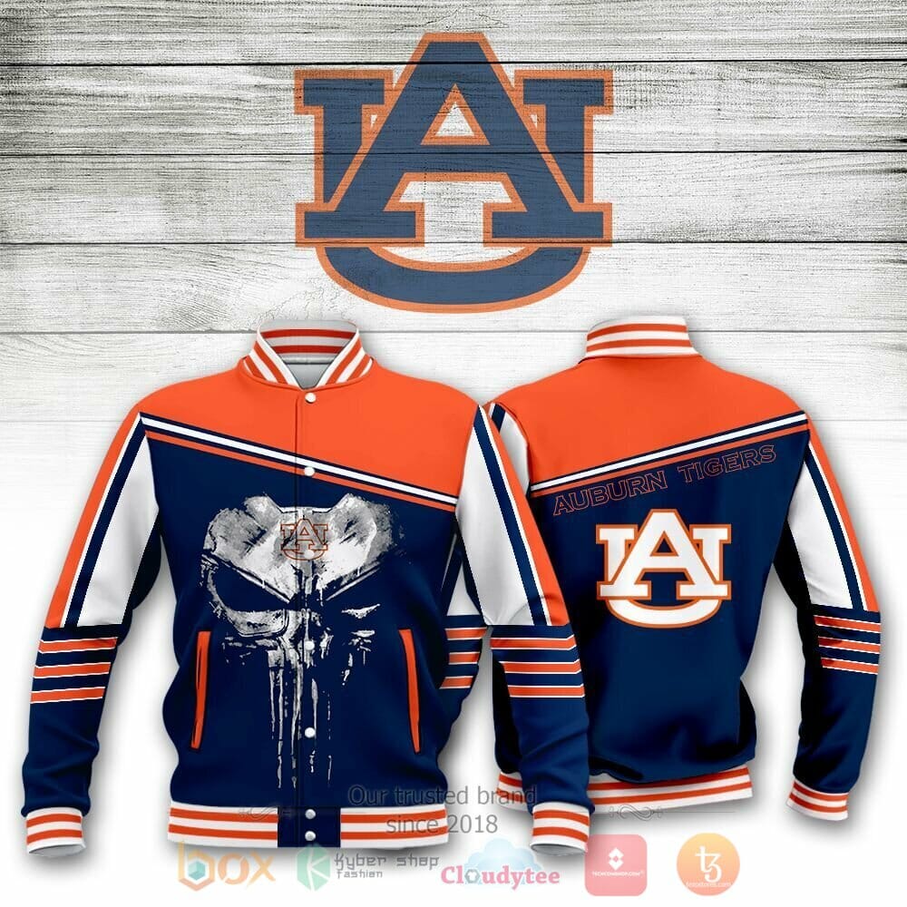 Auburn Tigers Punisher Skull Baseball Jacket