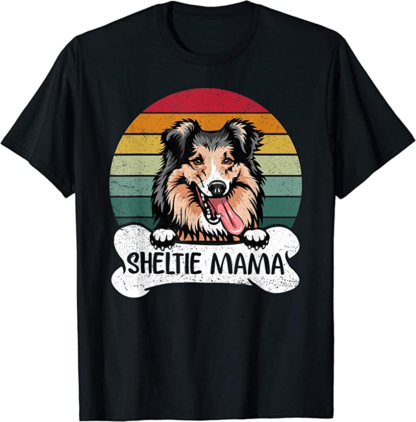 Vintage Sheltie Mama Dog Lover Mothers Day Gift T-Shirt