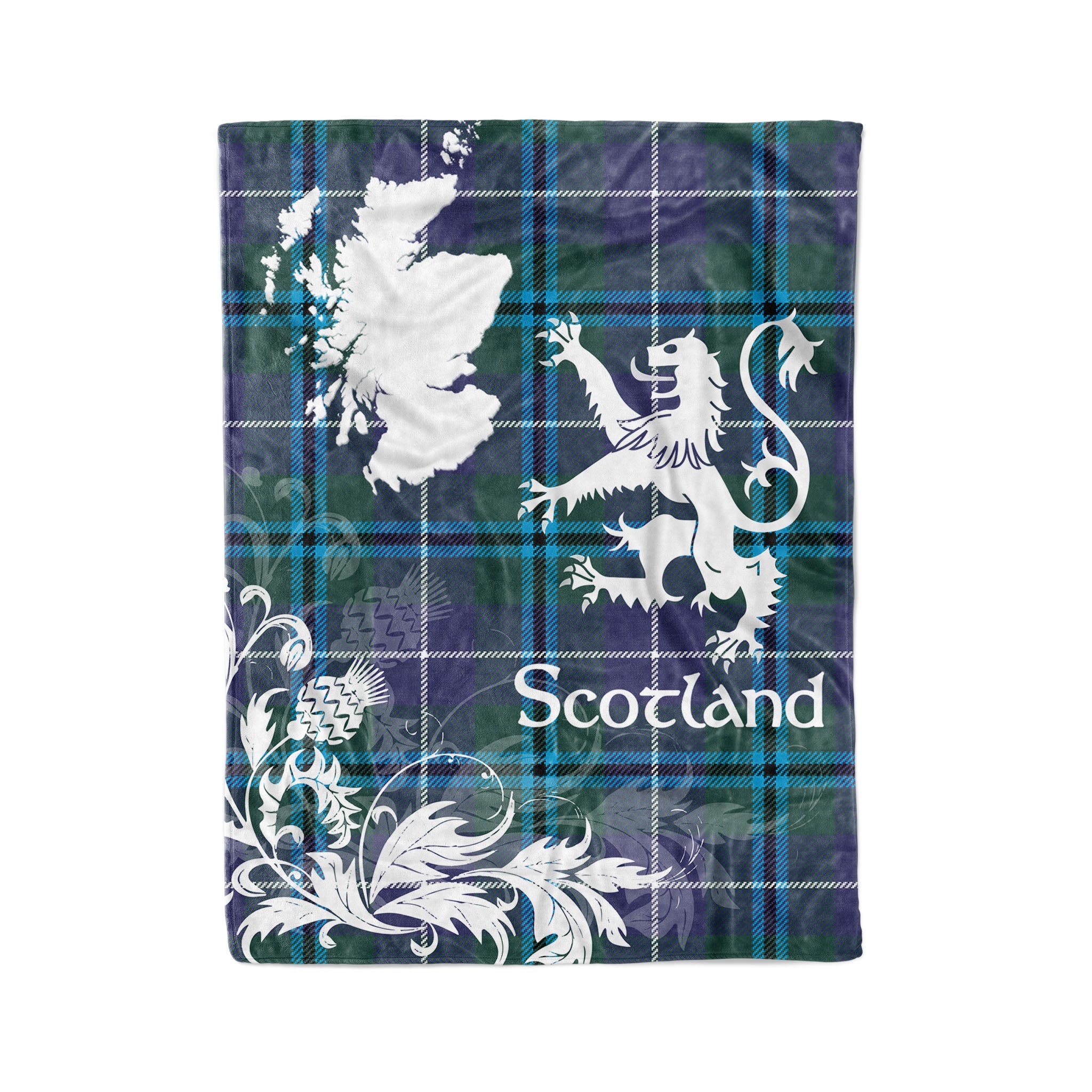 Tartan Plaid Fleece Blanket Tartan Blanket Thistle And Lion Scottish Clan Glen Plaid Blanket