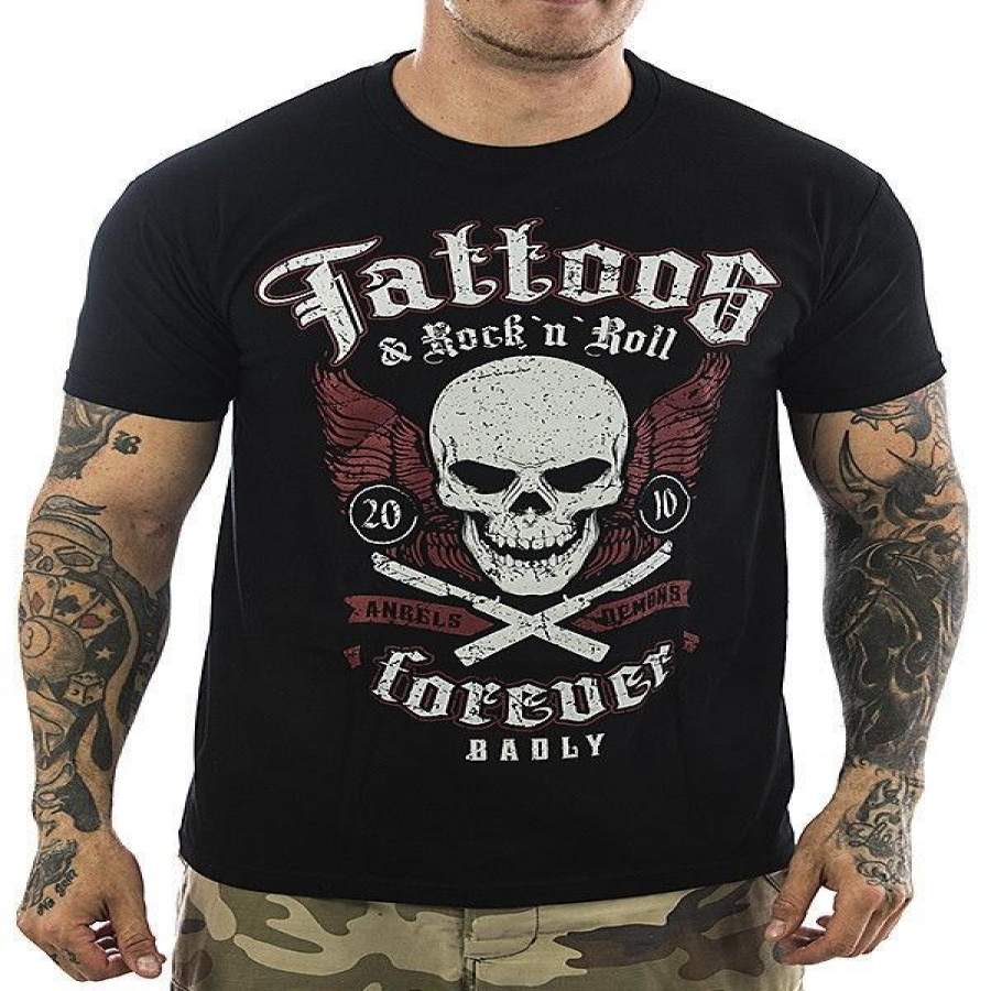 Badly Men T-Shirt Tattoo Forever Schwarz