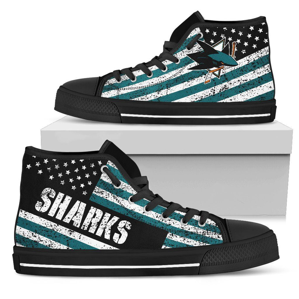 America Flag San Jose Sharks High Top Shoes