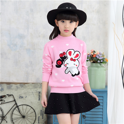 2019 Children’s sweater Winter clothes New O-Neck Children sweater for girls Cotton Clothing Girls Sweater Kids knitting Sweater alx