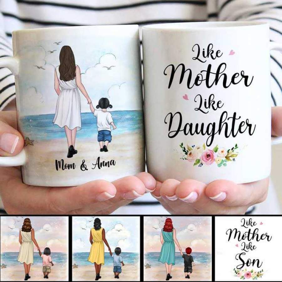 Mom And Child At Sea Personalized Mug